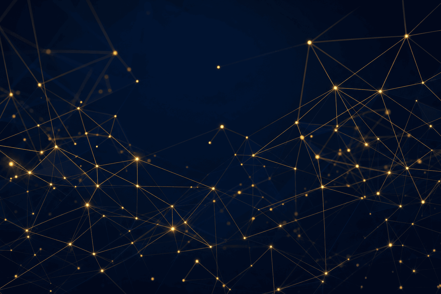 FAQ page banner option 5 - Abstract networking connection lines, navy and gold, no text