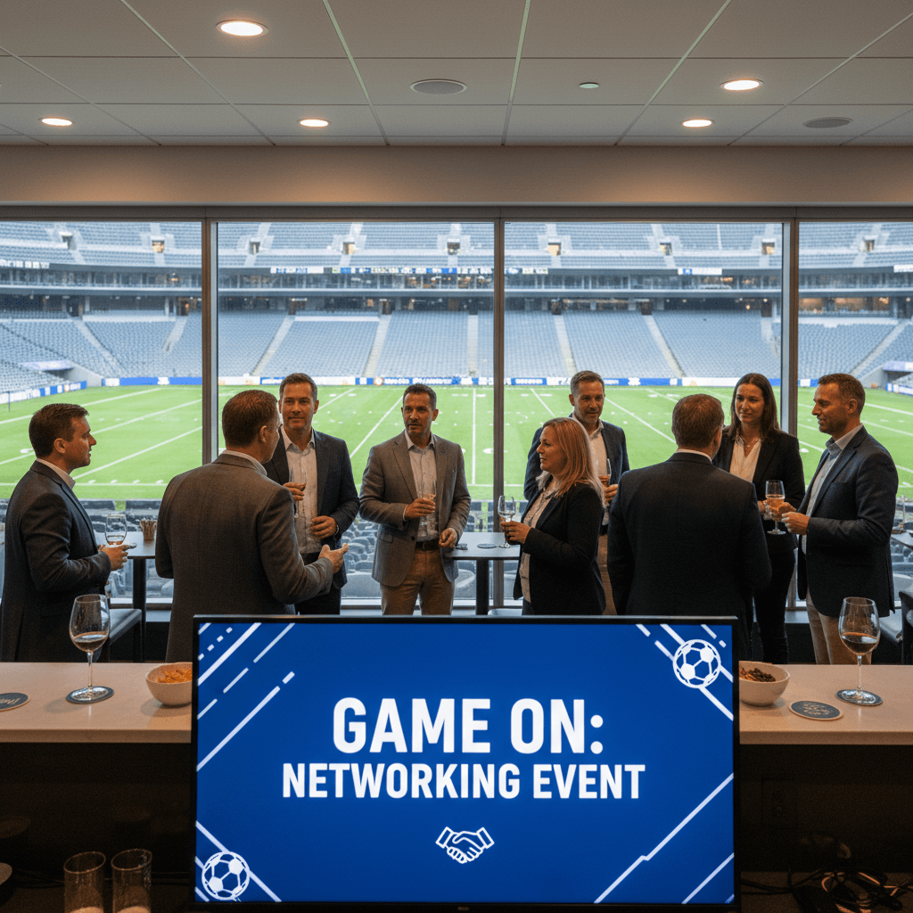 Informal networking moment between sponsors and senior decision-makers